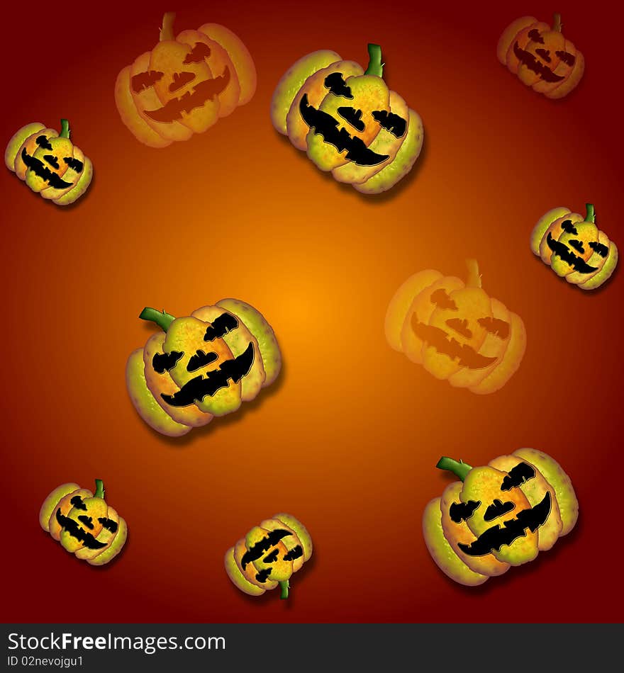 Halloween Tile with jack o' lanterns