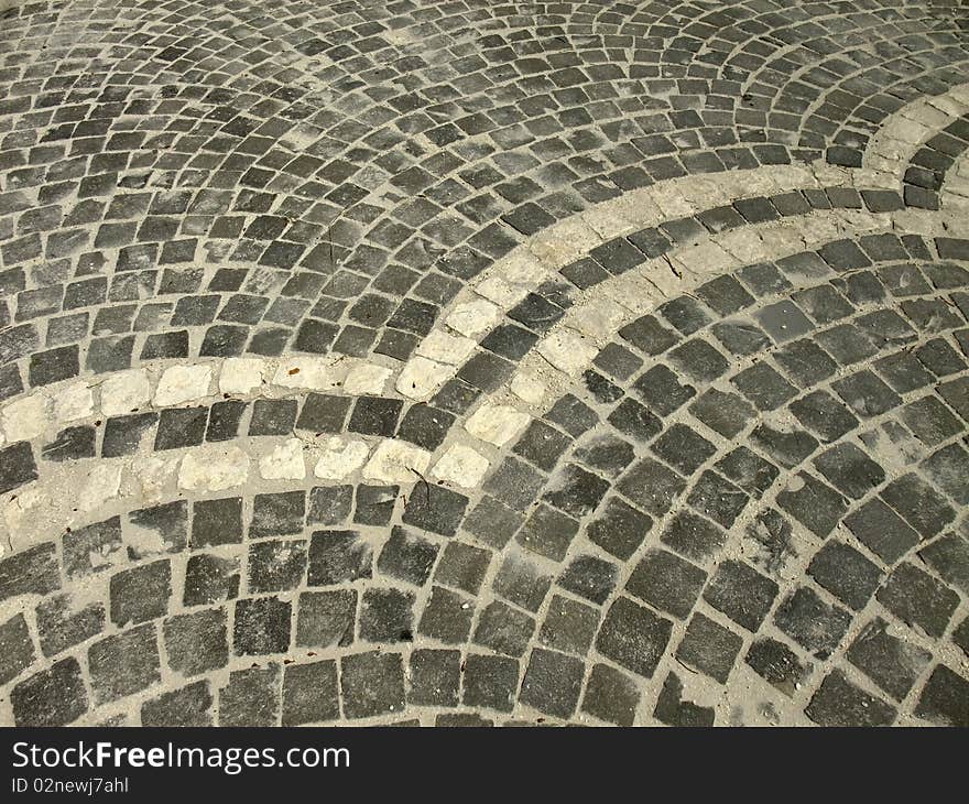 Pavement  with bricks and decorations. Pavement  with bricks and decorations