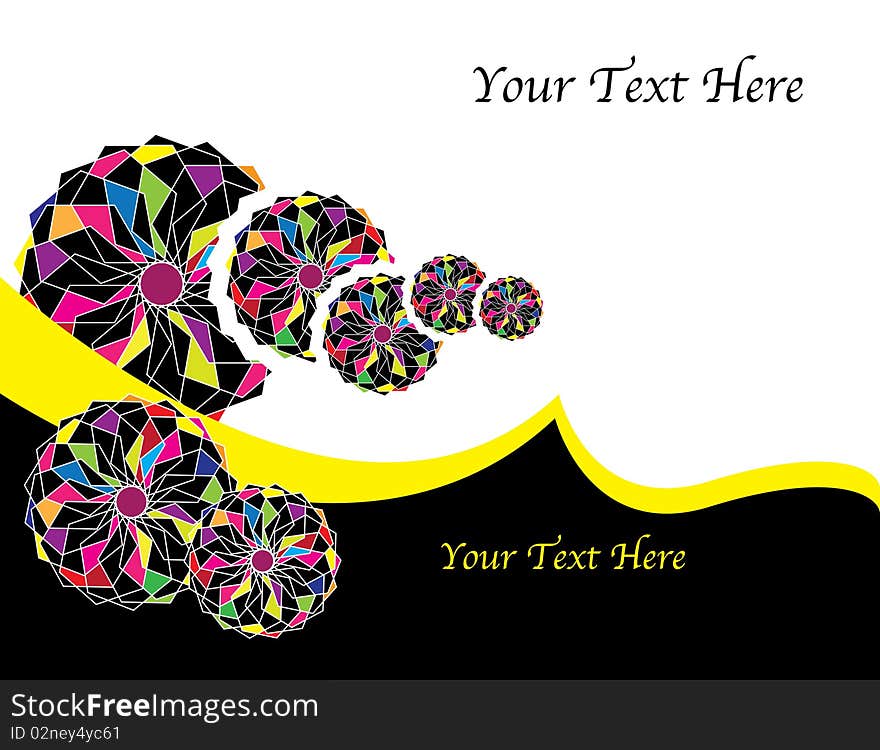 Balls with mosaic tiles are featured in an abstract background illustration with ample space for text. Balls with mosaic tiles are featured in an abstract background illustration with ample space for text.