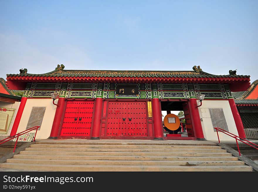 Chinese tradition door on the park. Chinese tradition door on the park