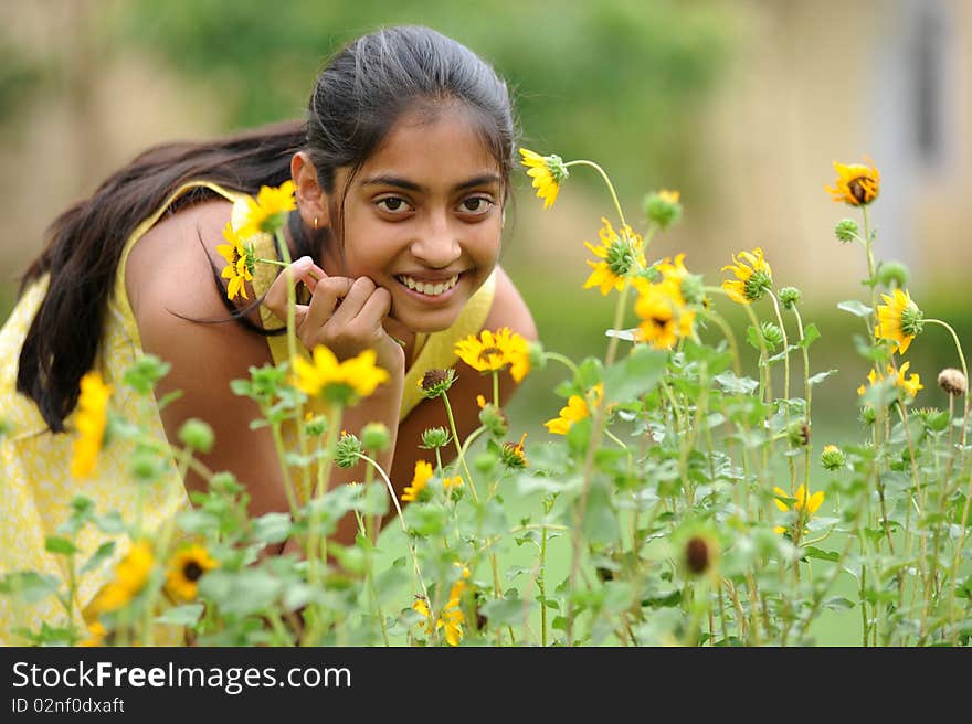 Girl in garden