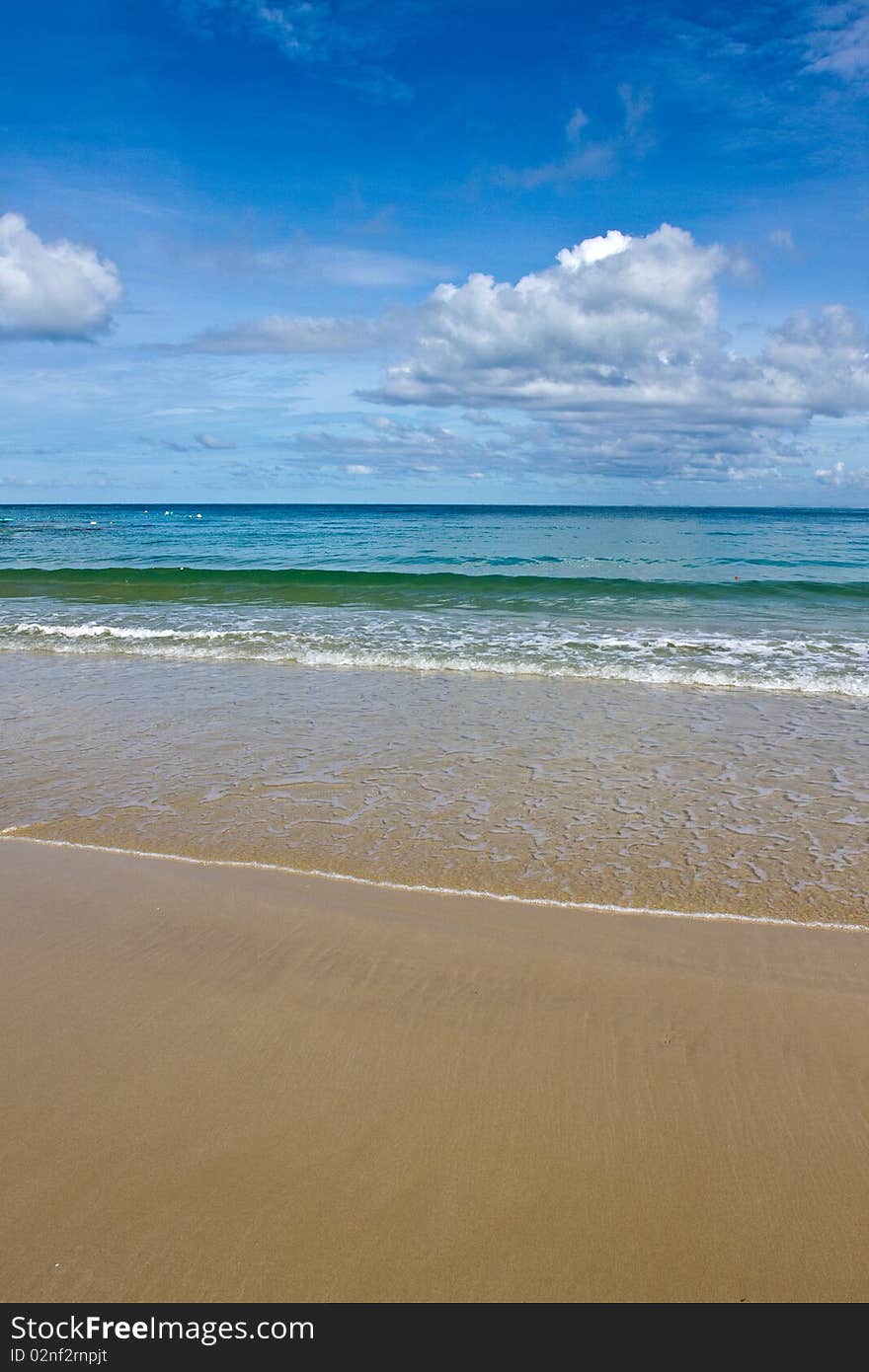 Wave blue sea and cool sky. Wave blue sea and cool sky