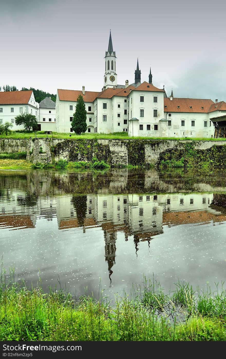 Nice church and river as mirror