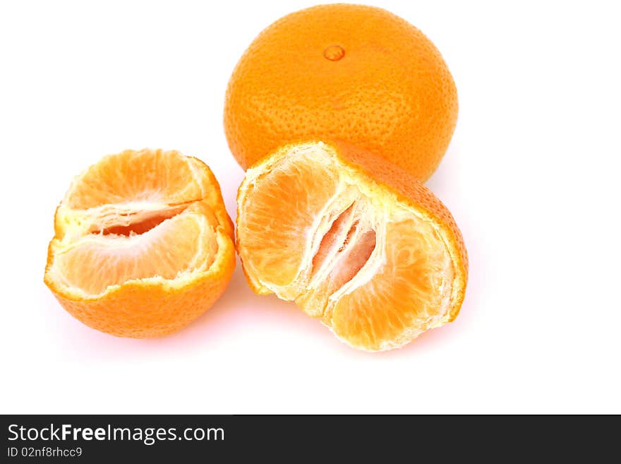 Tangerines isolated on white background.