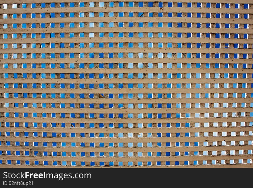 Woven roof and sky on a background