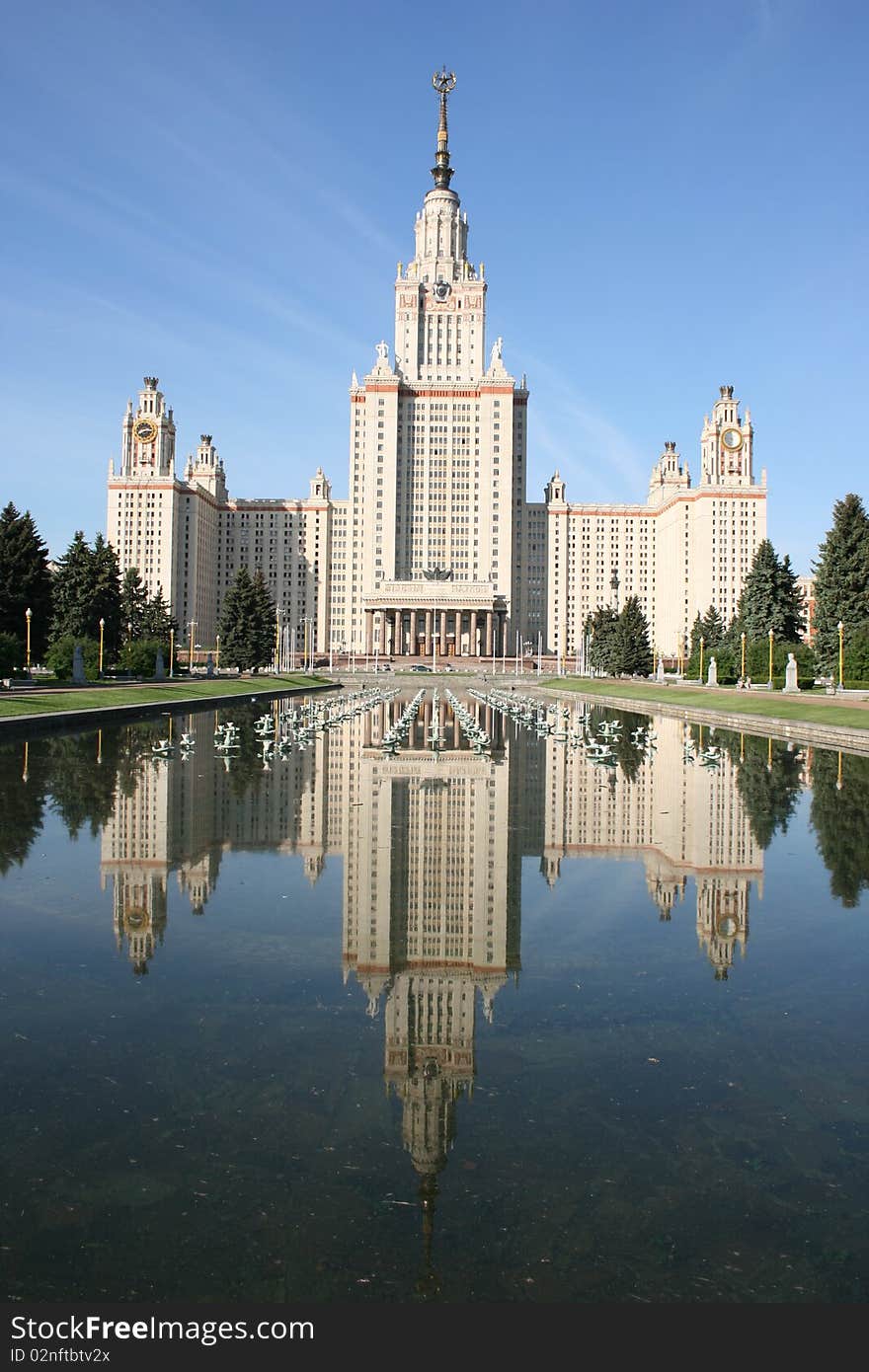 Morning photo. The front Lomonosov Moscow State University Main Building (alma-mater for about 40000 students and teachers). Morning photo. The front Lomonosov Moscow State University Main Building (alma-mater for about 40000 students and teachers).