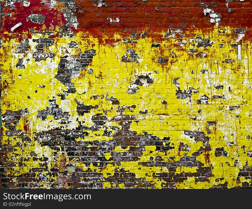 Brick wall that has been painted in New York City