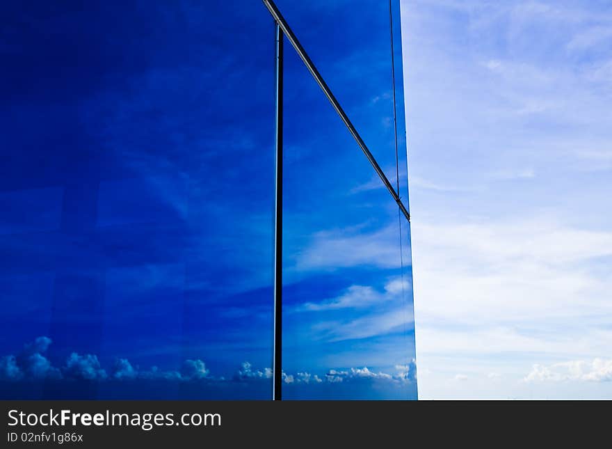 Reflection of sky and cloud in glass. Reflection of sky and cloud in glass