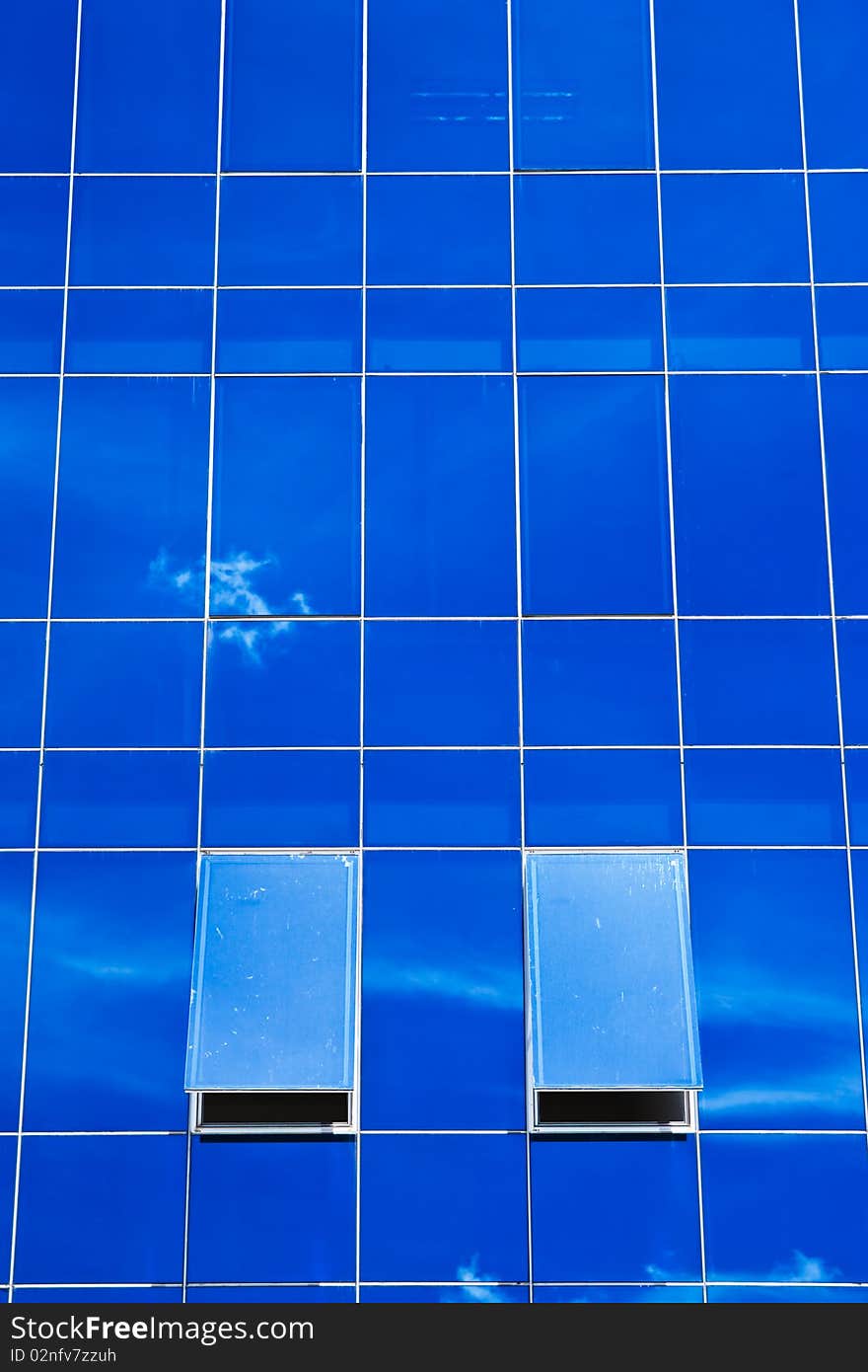 Reflection of sky and cloud in glass. Reflection of sky and cloud in glass