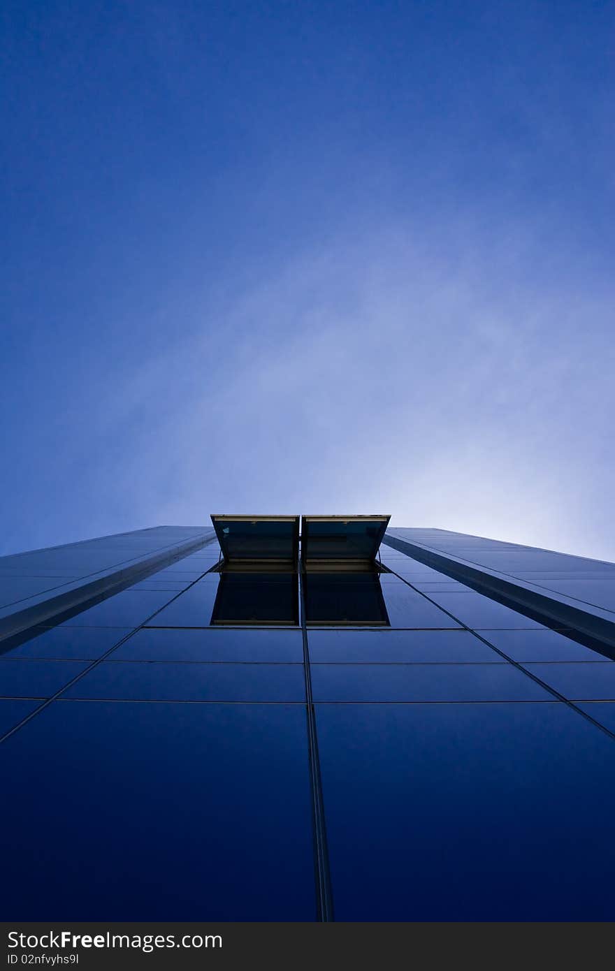 Glass building and sky reflection. Glass building and sky reflection