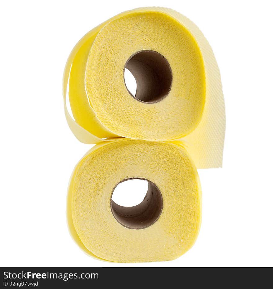 Roll of toilet paper yellow