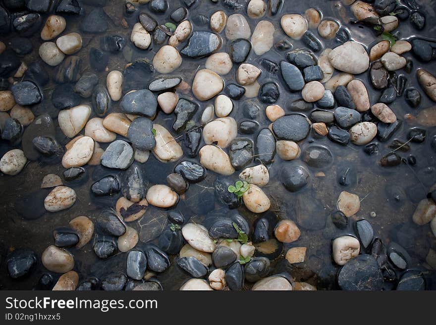 Pebbles on the ground