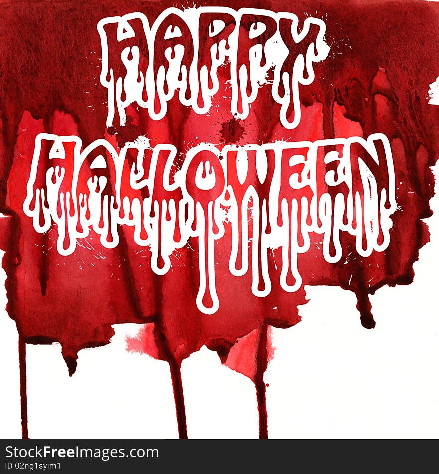 Halloween inscription. Title on bloody background. Halloween inscription. Title on bloody background.