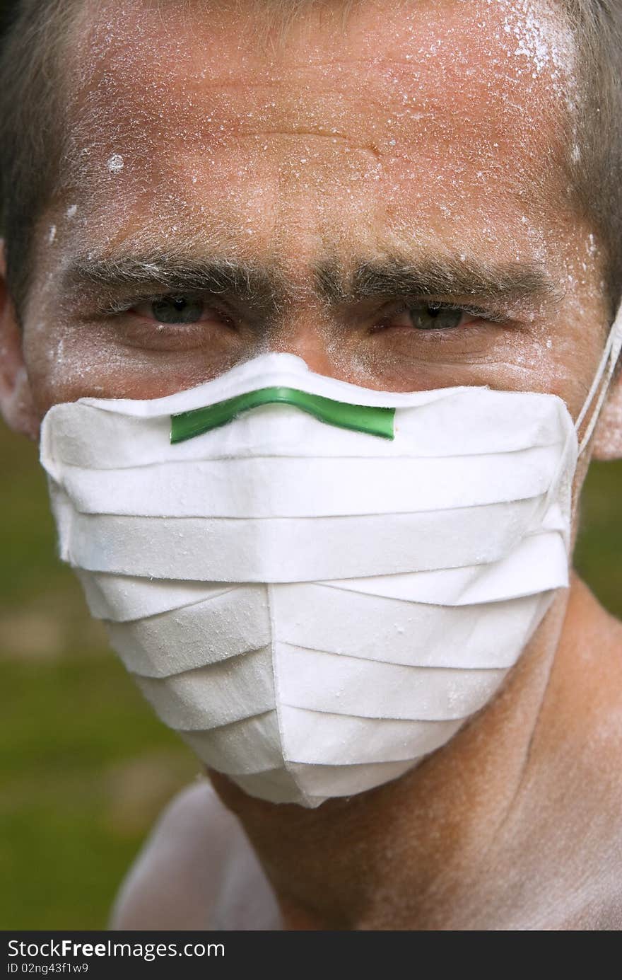 Worker In Protective Mask