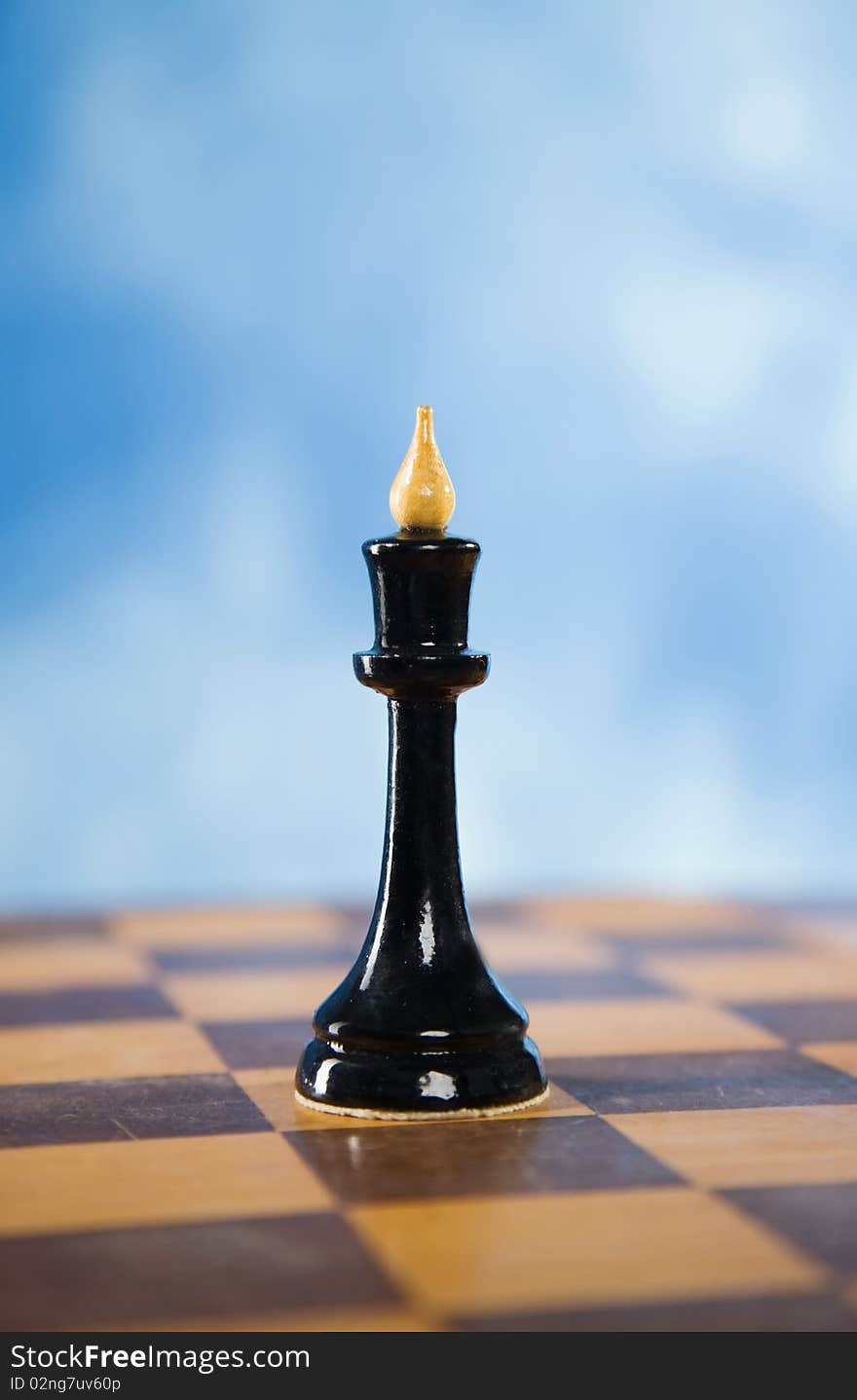 Chess figure on a chessboard