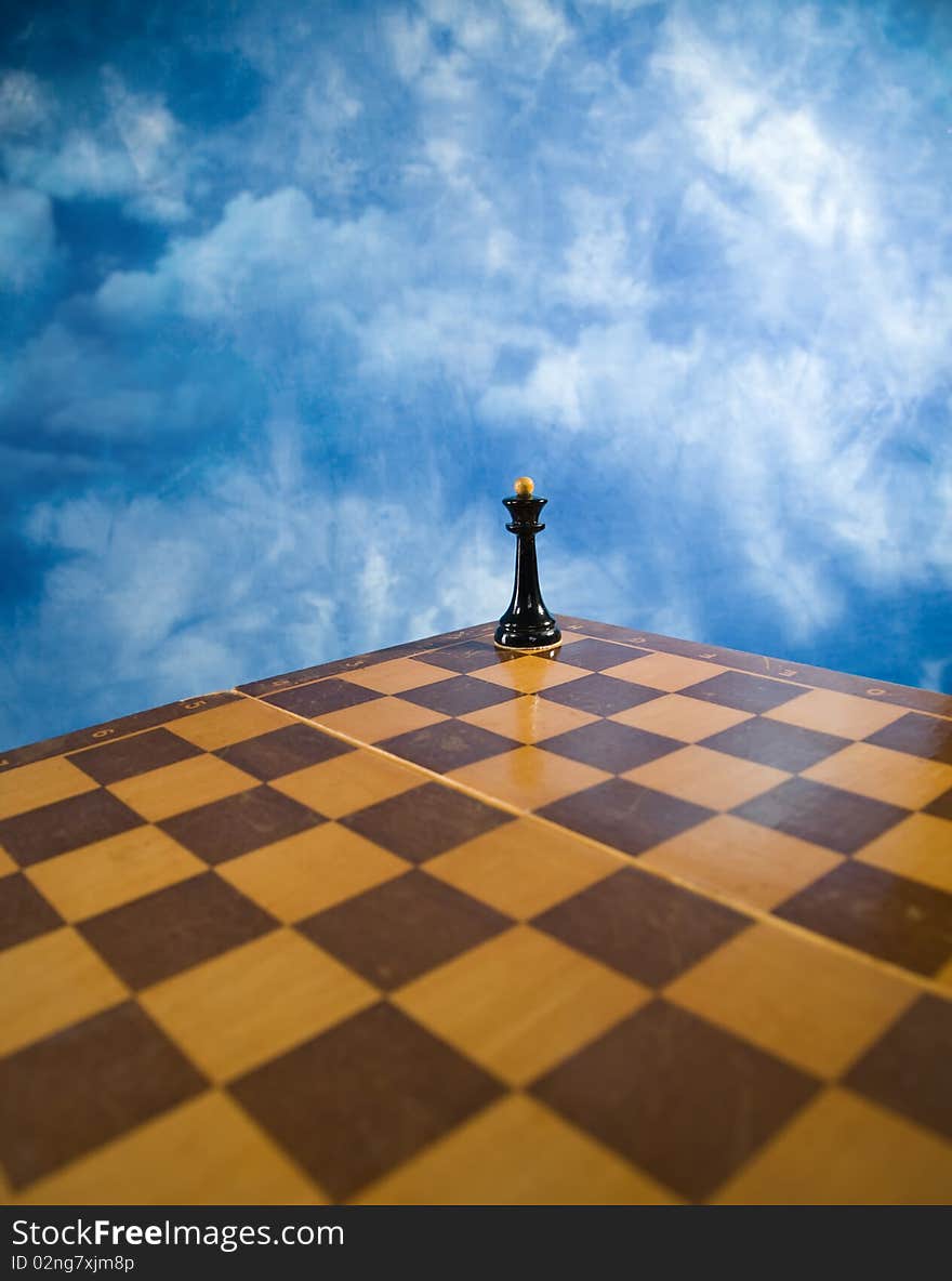 Picture of the chessmen on a chessboard