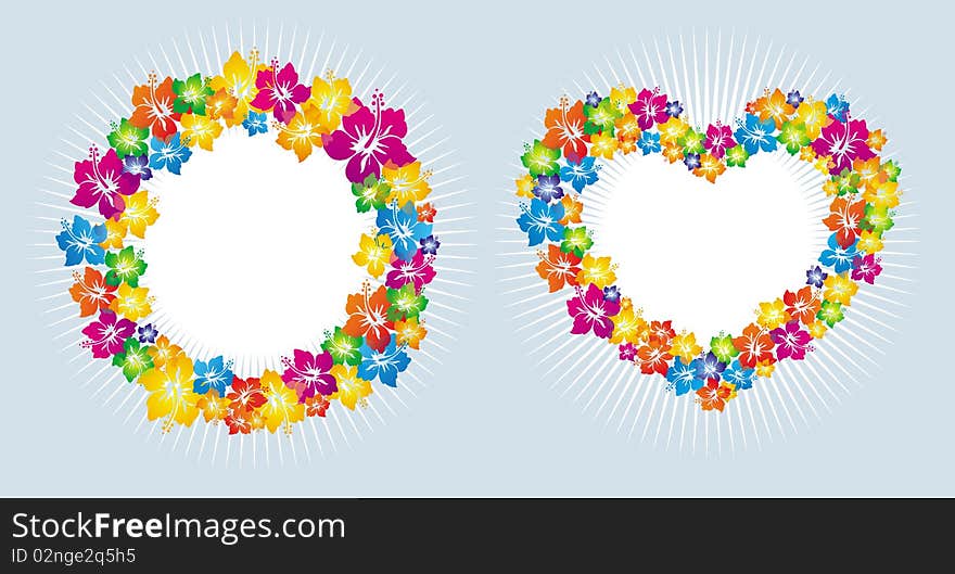 Colorful floral frame. Image for design. Colorful floral frame. Image for design