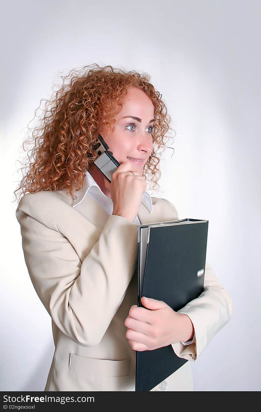 Young smiling business woman working