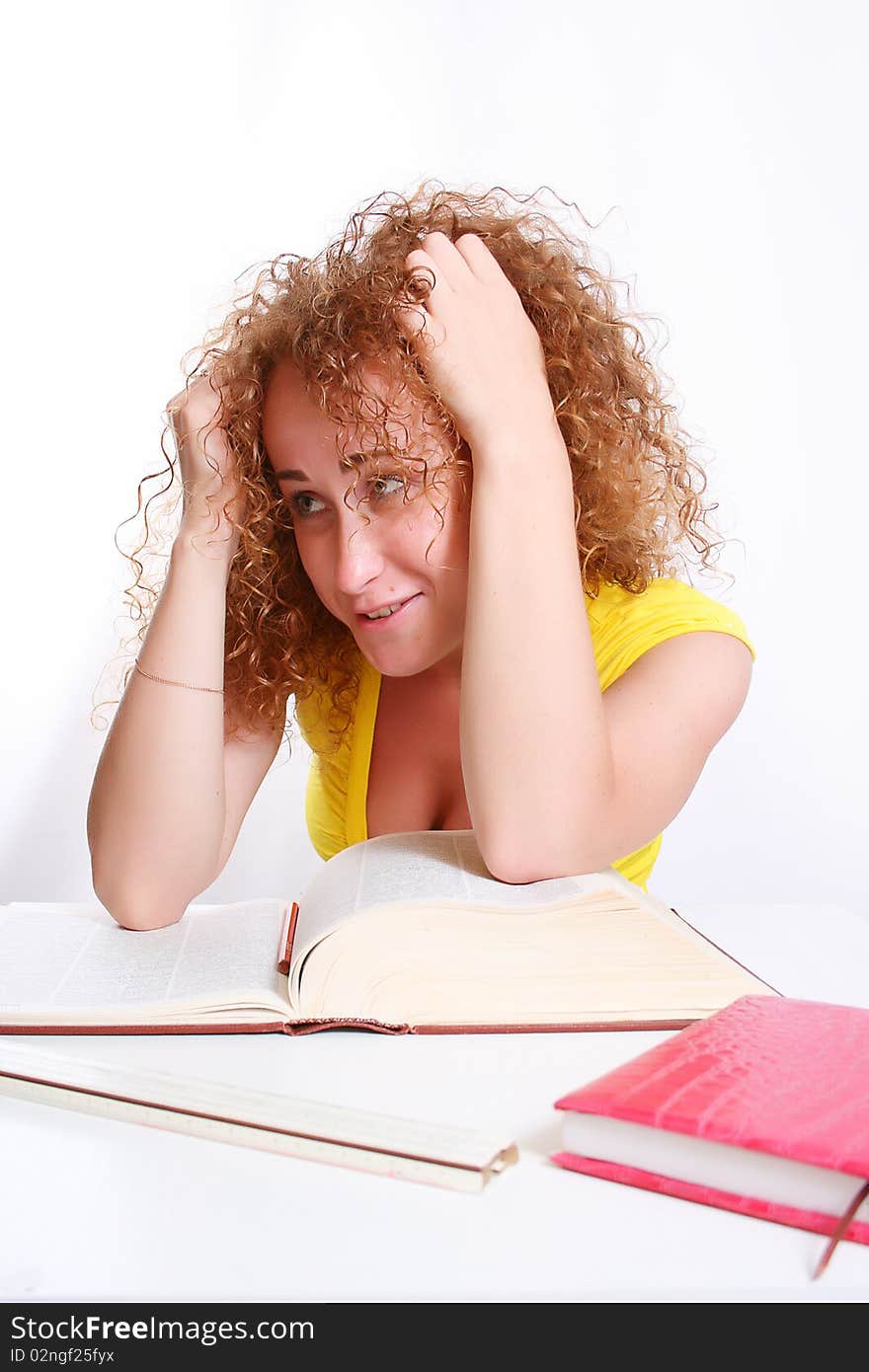 Portrait of a beautiful young female student .