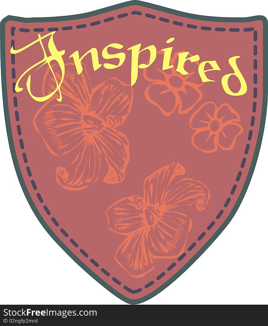 Comprising four arms of hibiscus flower graphic design. Comprising four arms of hibiscus flower graphic design