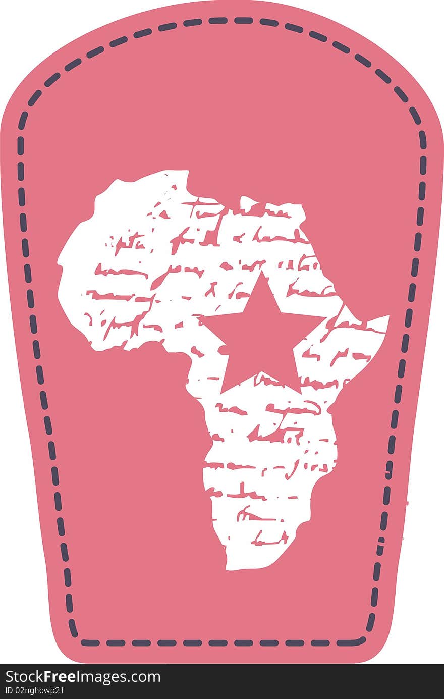 Stars on the African continent and the graphic design