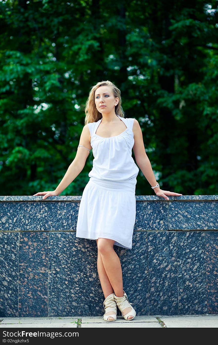 Woman relaxing in park