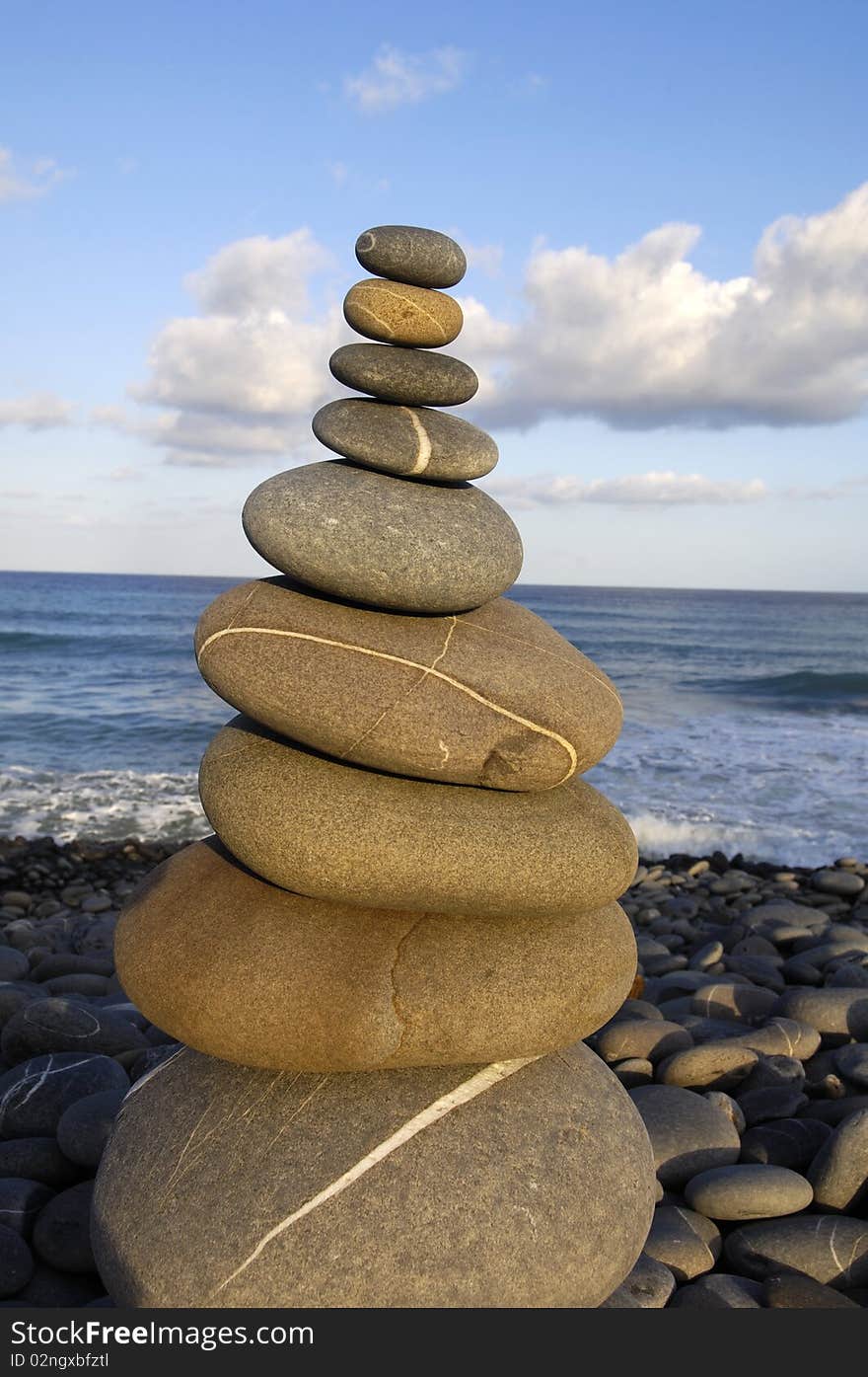 Stones stacked on top of each other to show creativity. Stones stacked on top of each other to show creativity