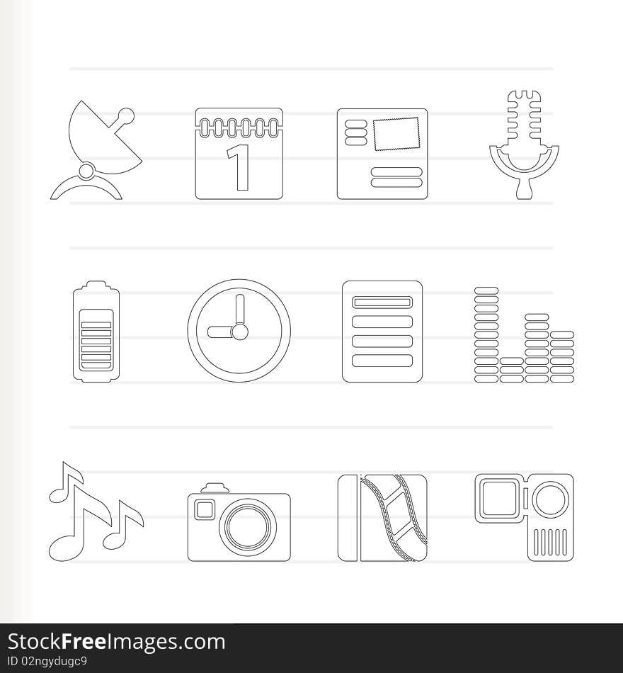 Mobile phone performance icons - icon set