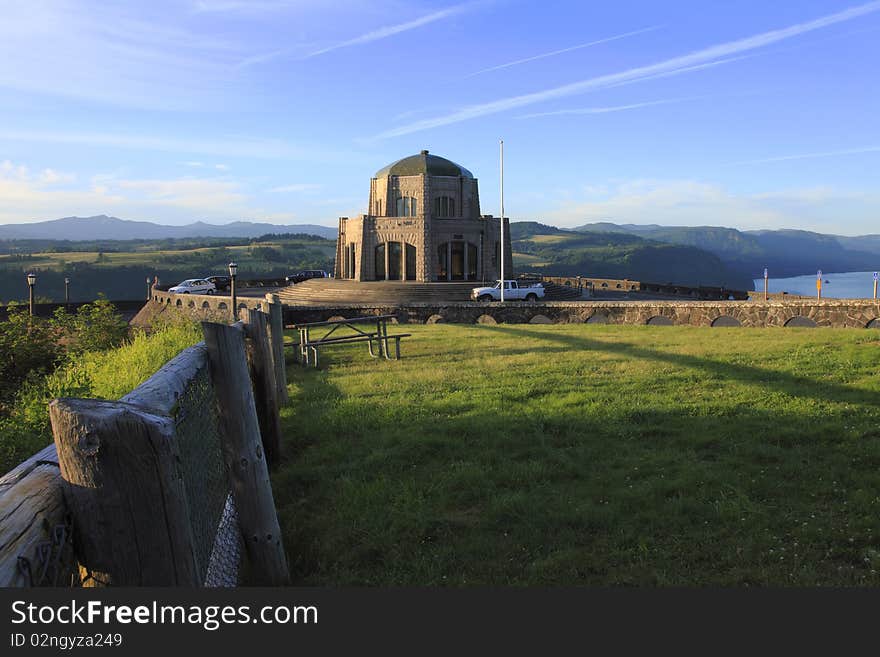 Vista House at sunset.