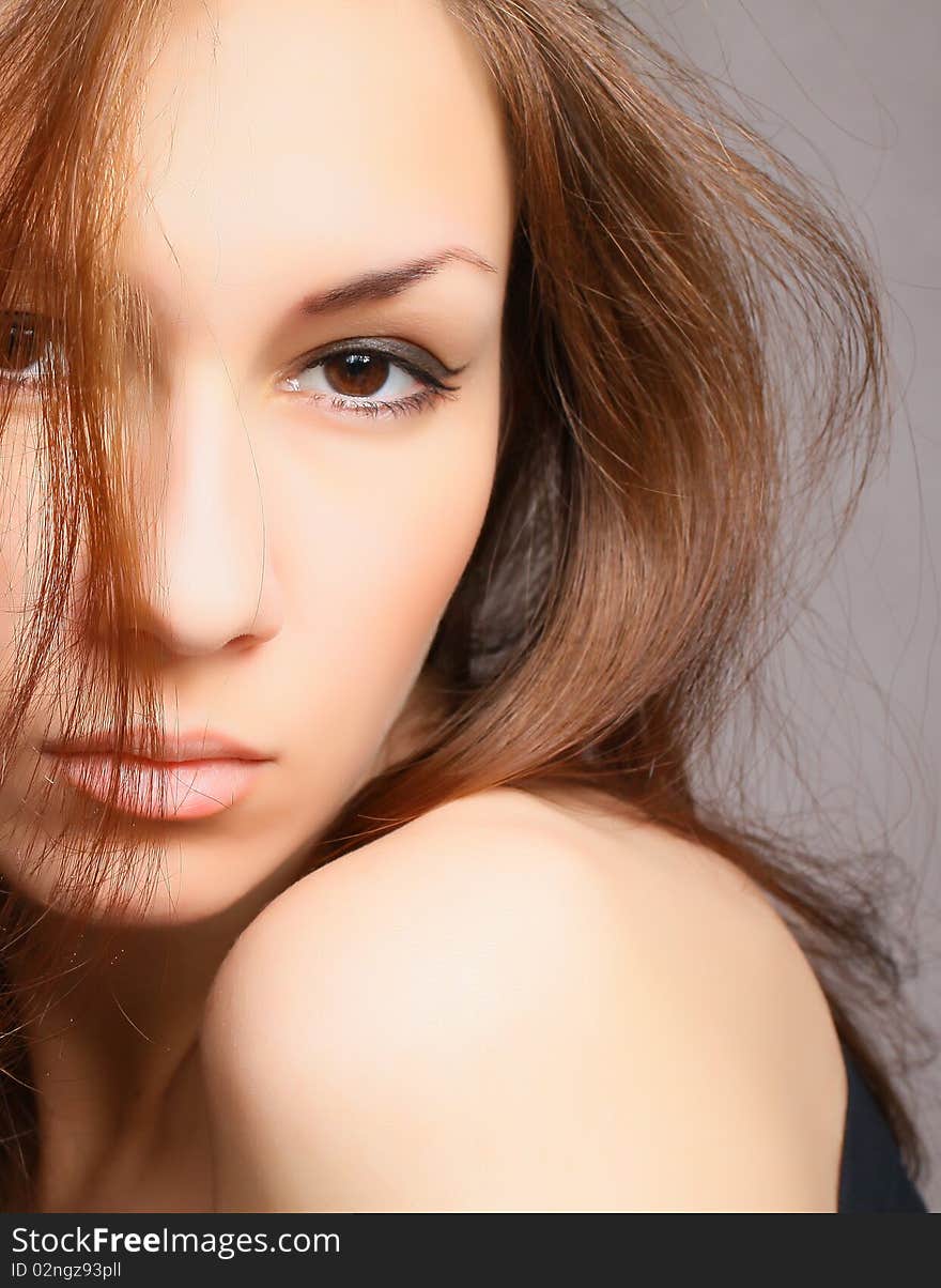 Portrait of a woman in studio. Portrait of a woman in studio