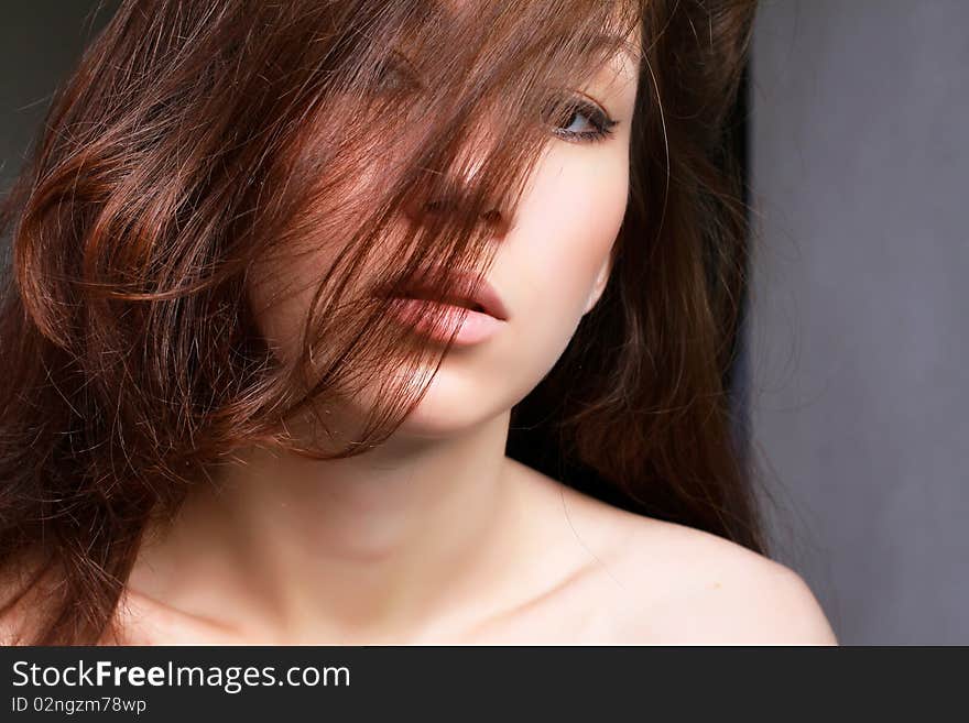 Closeup portrait of young girl. Closeup portrait of young girl