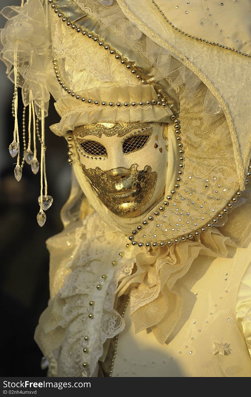 Venetian mask during venetian carnivale