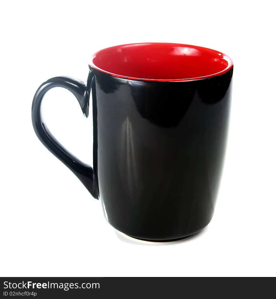 Black cup isolated on white background