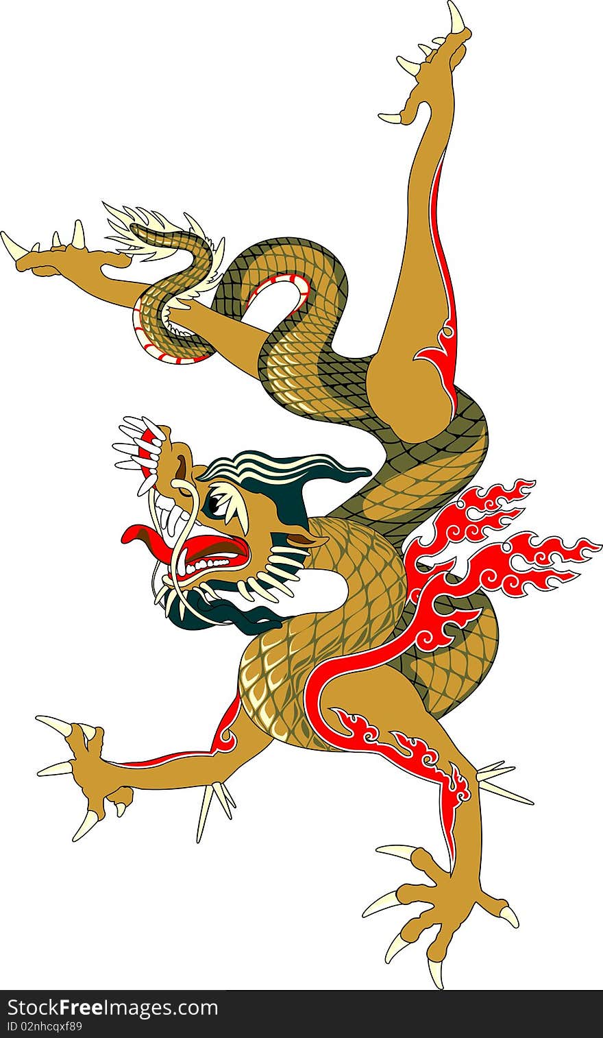 Vector illustration of china golden dragon