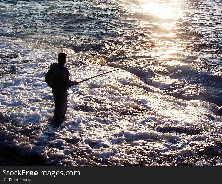 Fishing in Girne, Northern Cyprus. Fishing in Girne, Northern Cyprus.