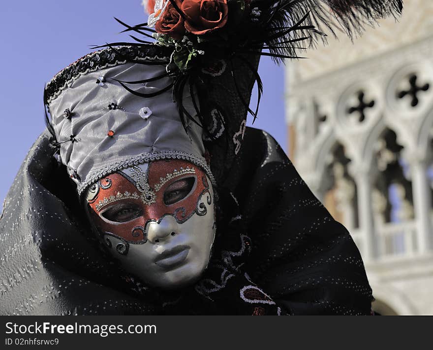 Venetian mask during venice carnivale