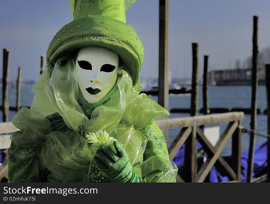 Venetian mask during venice carnivale