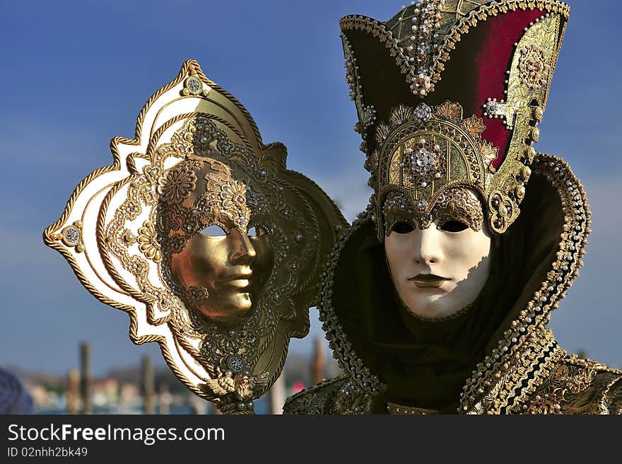 Venetian mask during venice carnivale