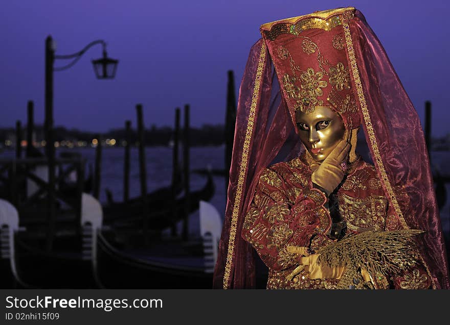 Venetian mask during venice carnivale