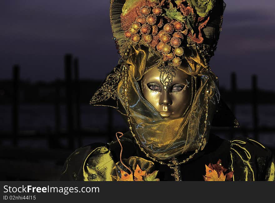 Venetian mask during venice carnivale