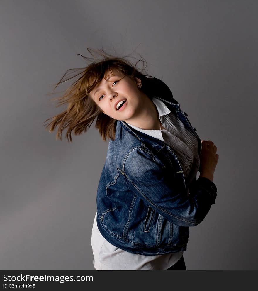 Woman Posing In Studio