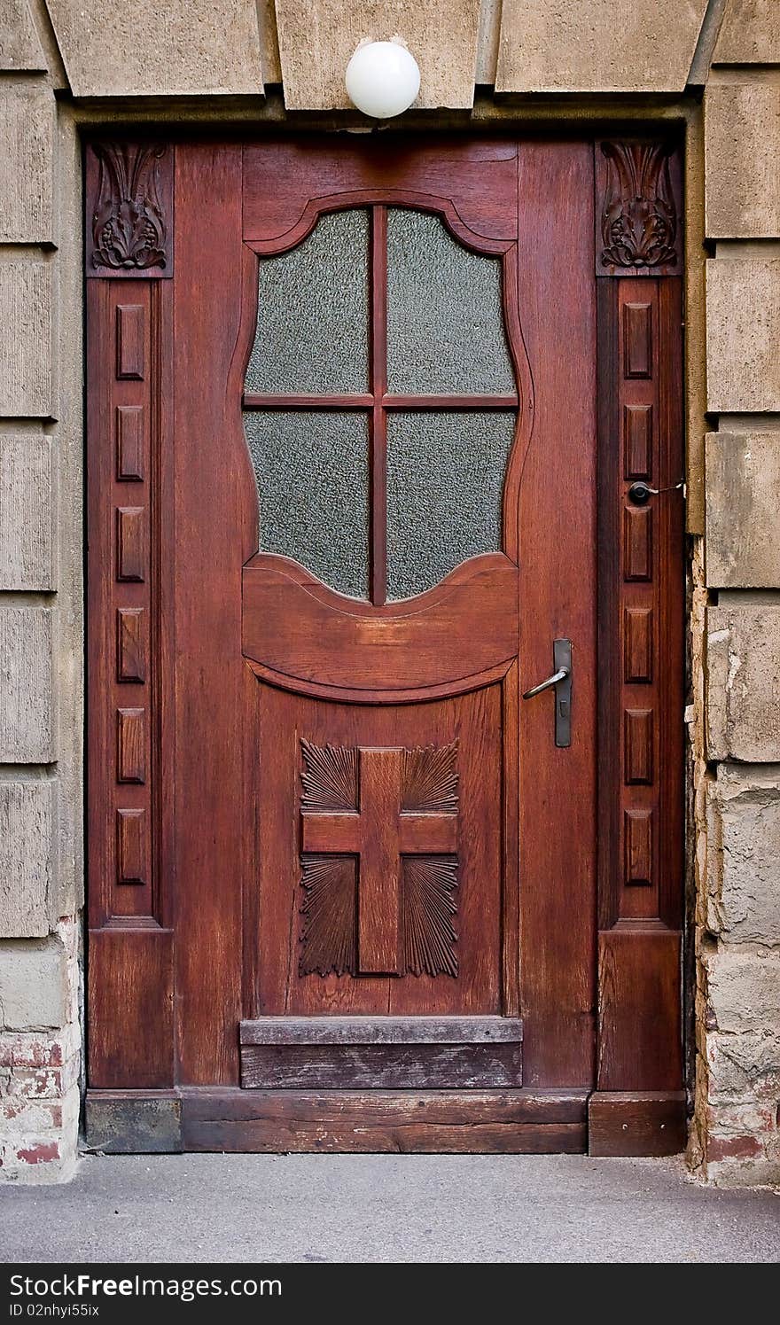 Entrance wooden door of old church. Entrance wooden door of old church