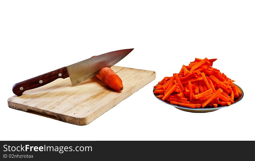 Cut red carrots