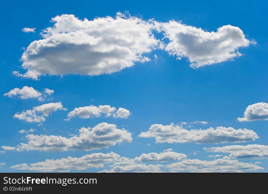 White clouds and a blue sky