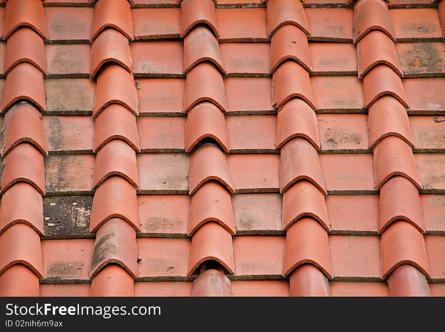 The roof of and old house in Italy