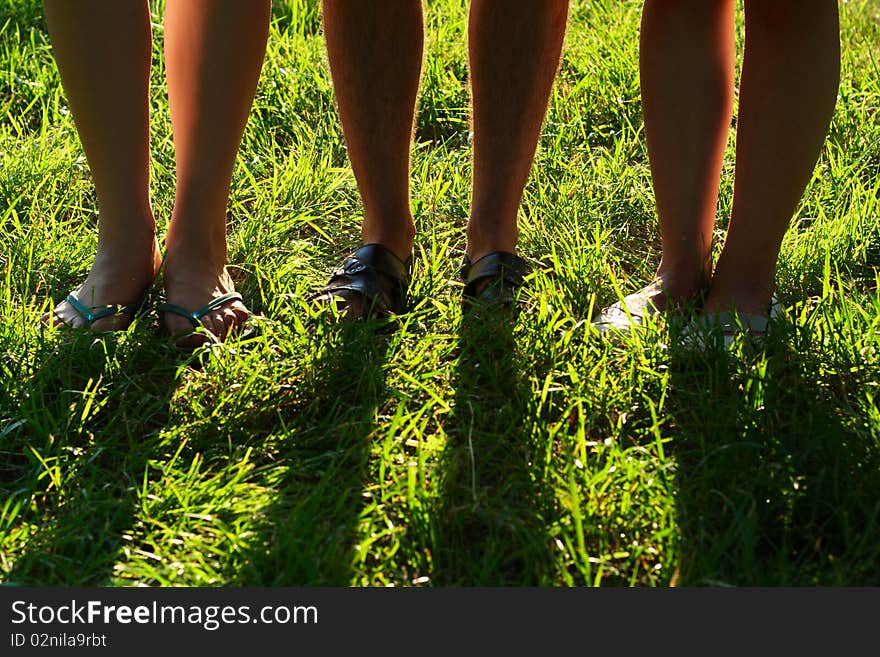 Legs On A Grass