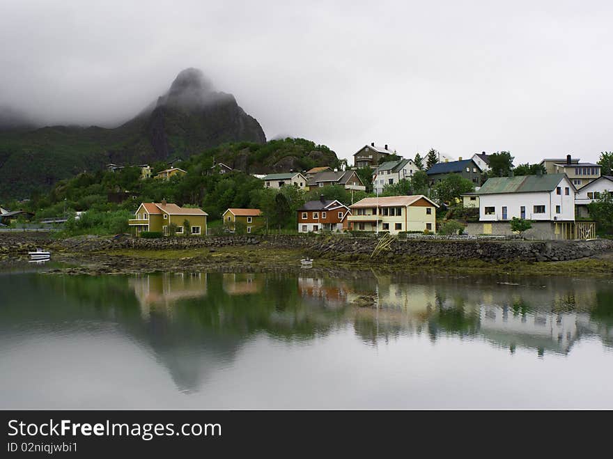 The Norwegian Village Svolvaer On Lofoten Islands