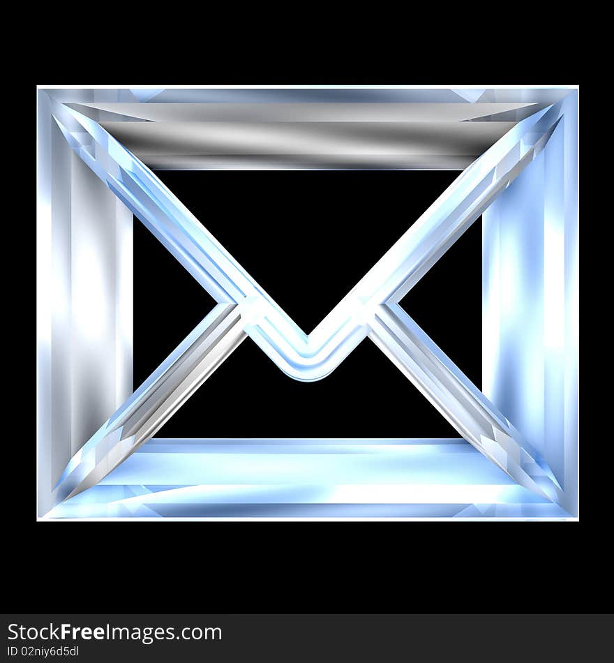 Envelope email symbol in glass (3d)