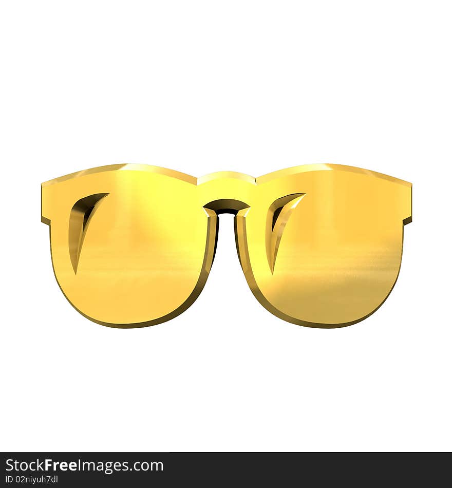 3d glasses in gold