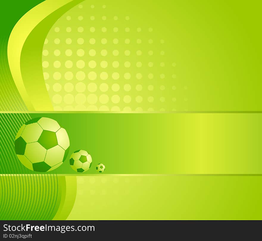 Football on a green background for a design